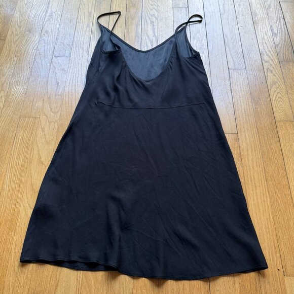 Black Halo Size M Black Mini Slip Dress with 3/4 Sleeve Long Drape Cardigan - Picture 13 of 16